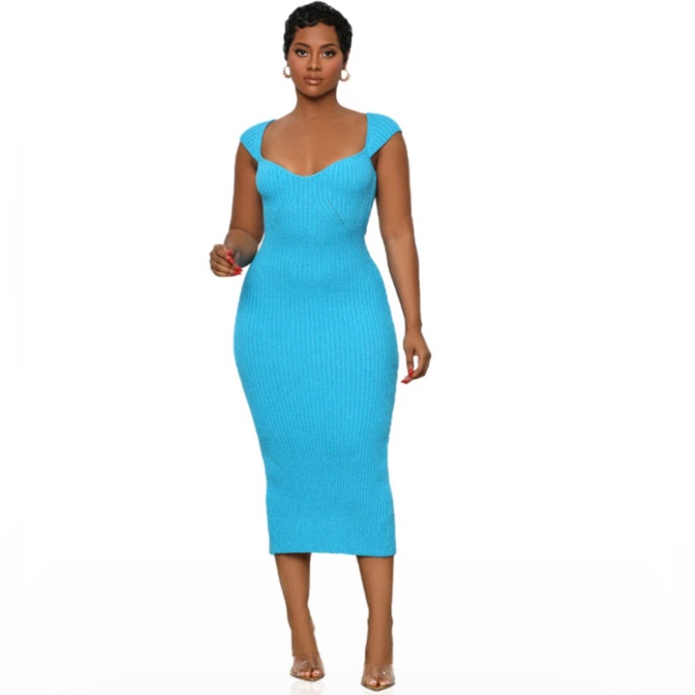 Blue Ribbed Dress from Lilly’s Kloset